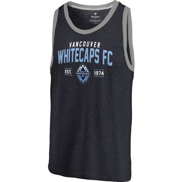 Vancouver Whitecaps FC Tank Top Blue Size Large Fanatics Branded Tri-Blend Shirt - Picture 2 of 3